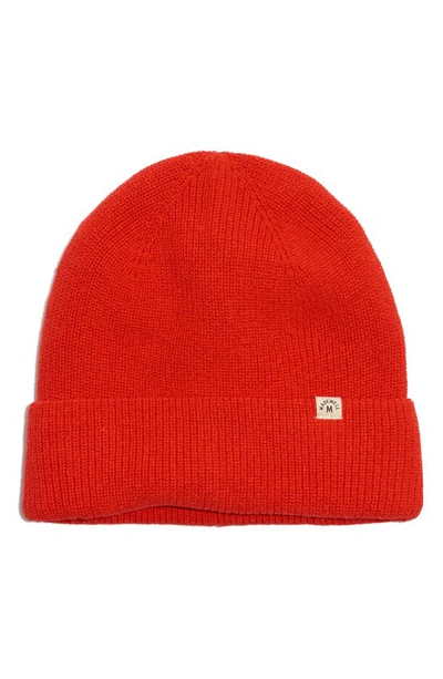 Madewell Resourced Cotton Cuff Beanie In Ripe Persimmon