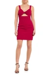 Endless Rose Plissé Cutout Minidress In Pink Violet