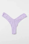 Out From Under Ribbed V Thong In Lilac