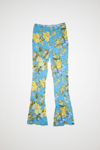 Acne Studios Flared Floral Pants In Blue