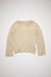 Acne Studios Distressed Long Sleeve T-shirt In Clay Beige