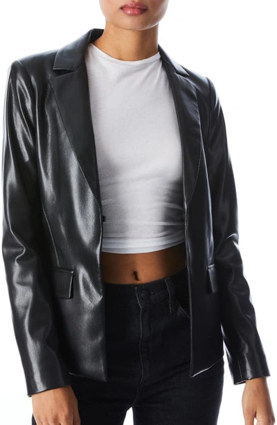 Alice And Olivia Mya Faux Leather Jacket In Black