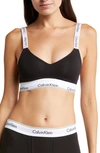 Calvin Klein Fuller Bust Modern Cotton Lightly Lined Bralette In Black