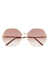 Cartier 62mm Gradient Oversize Geometric Sunglasses In Gold 3