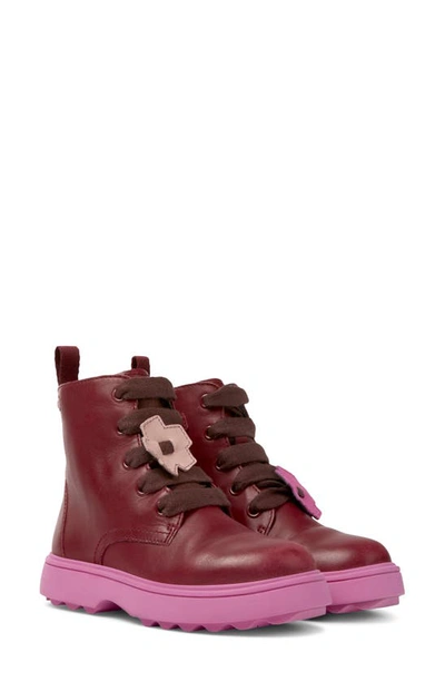 Camper Kids' Flower-patch Detail Boots In Burgundy