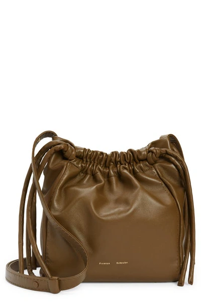 Proenza Schouler Leather Drawstring Crossbody Bag In Truffle