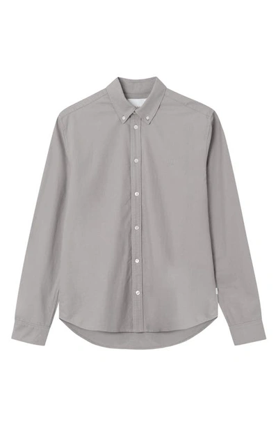 Les Deux Kristian Stretch Button-down Oxford Shirt In Grey