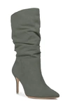 Black Suede Studio Slouch Bootie In Olive Nappa