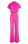 Black Halo Estella Short Sleeve Jumpsuit In Pink