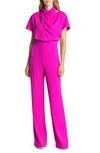 Black Halo Estella Short Sleeve Jumpsuit In Vibrant Pink