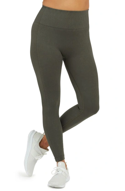 Spanx Seamless Active Leggings In Dark Palm
