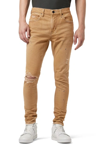 Hudson Zack Distressed Skinny Jeans In Stained Rust In Brown