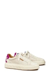 Tory Burch Ladybug Sneaker In New Ivory/ New Ivory/ Fuchsia