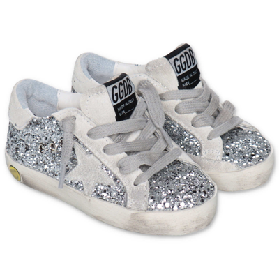 Golden Goose Babies'  Sneakers Argento Glitterate In Silver