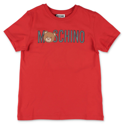 Moschino Kids' Red Cotton Jersey  T-shirt