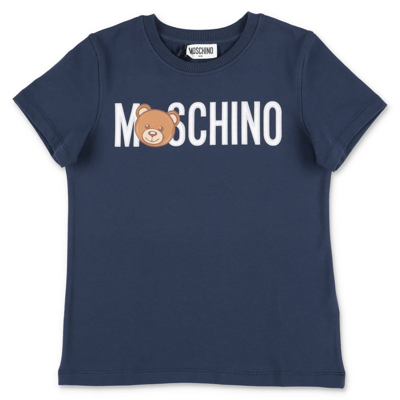 Moschino Kids' Navy Blue Cotton Jersey  T-shirt