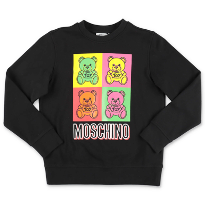Moschino Babies' Black Cotton  Sweatshirt