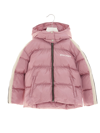 Palm Angels Side-stripe Hooded Puffer Jacket In Pink