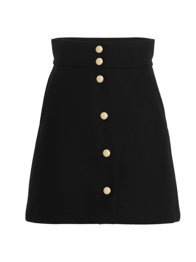 Red Valentino A-line Buttoned Skirt In Black