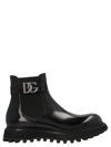 Dolce & Gabbana Black Brushed Calfskin Ankle Boots With Extra-light Sole In Black