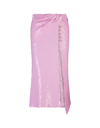 RABANNE PINK SEQUINED MIDI SKIRT WITH DRAPING