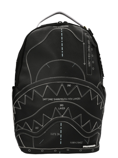 Sprayground 'reverse Technical Cut And Sew' Backpack In Black