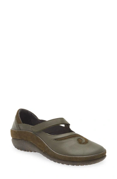 Naot 'matai' Mary Jane In Soft Green Leather