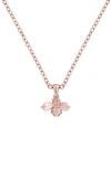 Ted Baker Bellema Bumble Bee Pendant Necklace In Brushed Rose Gold Tone