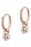 Ted Baker Sinalaa Crystal Huggie Hoop Earrings In Rose Gold