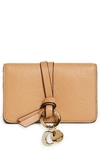 Chloé Alphabet Light Brown Leather Wallet In Beige