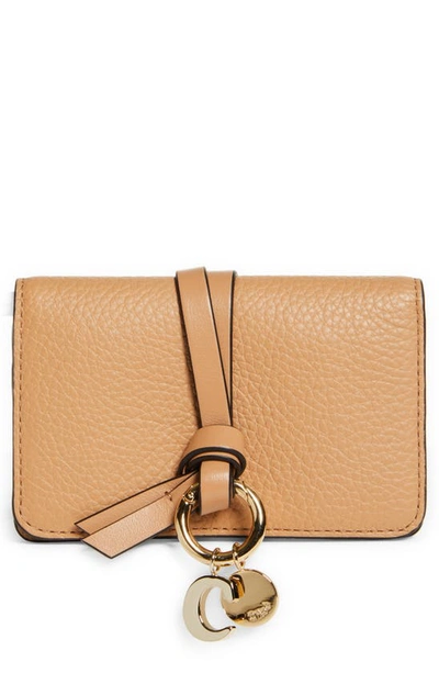 Chloé Alphabet Light Brown Leather Wallet In Light Tan