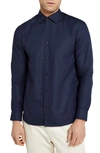 Ted Baker Solurr Slim-fit Woven Oxford Shirt In Blue