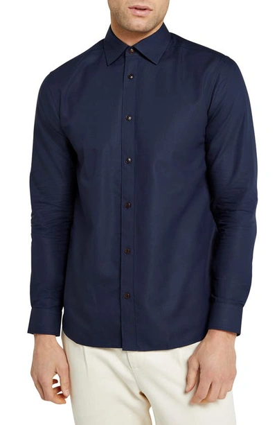 Ted Baker Solurr Slim-fit Woven Oxford Shirt In Blue