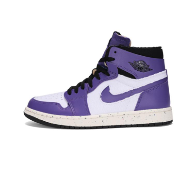 Jordan 1 High Zoom Air Cmft "crater Purple" Trainers In Purple/black/white