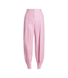 Loewe Lambskin Leather Balloon Trousers In Light Pink