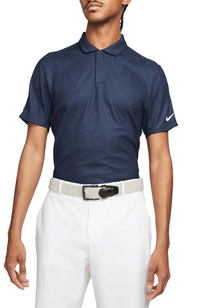 Nike Tiger Woods Dri-fit Adv Golf Polo Shirt In Obsidian,thunder Blue,white