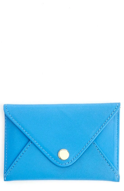 Royce New York Personalized Envelope Card Holder In Light Blue- Deboss