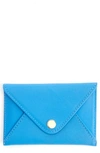 Royce New York Personalized Envelope Card Holder In Light Blue- Gold Foil