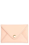 Royce New York Personalized Envelope Card Holder In Light Pink - Silver Foil