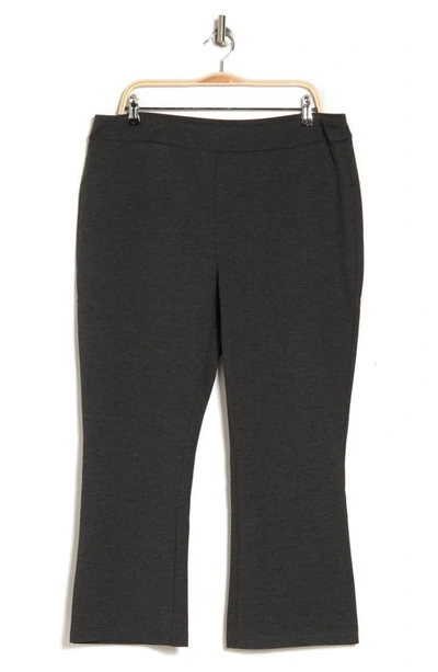 Nanette Lepore Pull-on Ponte Crop Bootcut Pants In Heather Charcoal