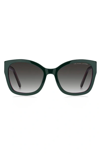 Marc Jacobs 56mm Gradient Round Sunglasses In Teal / Grey Shaded