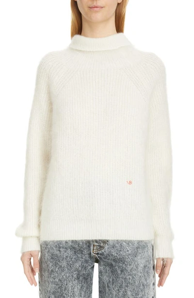 Victoria Beckham Funnel Neck Sweater In White