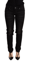 Acht Black Low Waist Skinny Denim Trouser In Black