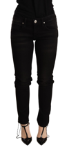 ACHT ACHT BLACK LOW WAIST SKINNY DENIM WOMEN'S TROUSER