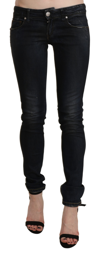 Acht Washed Low Waist Skinny Denim Jeans In Black