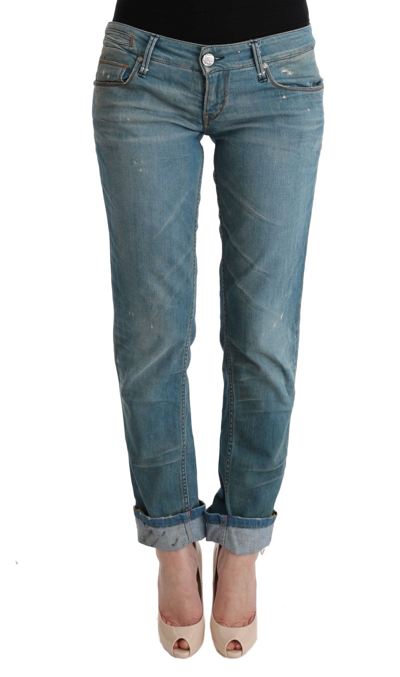 Acht Denim Cotton Bottoms Slim Fit Jeans In Blue