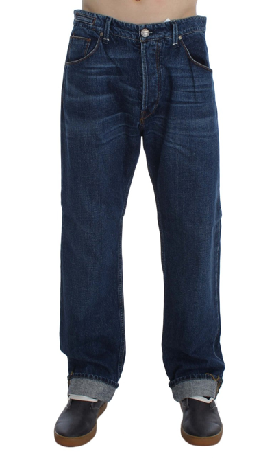 Acht Wash Cotton Baggy Loose Fit Jeans In Blue