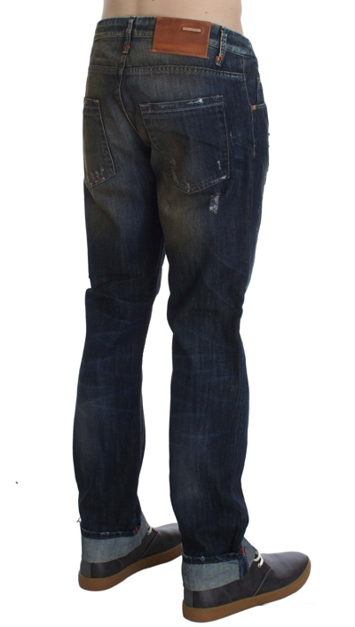 Acht Wash Cotton Regular Straight Fit Jeans In Blue