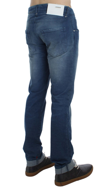 Acht Wash Denim Cotton Stretch Slim Fit Jeans In Blue