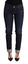 Acht Blue Washed Low Waist Skinny Denim Trouser In Blue